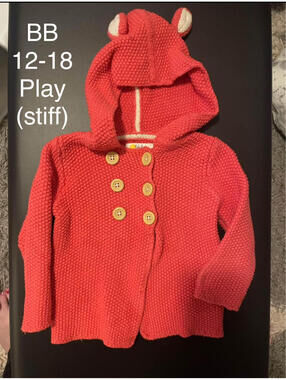 Baby Boden 12-18 Months Hooded Button-Up Sweater with Ears